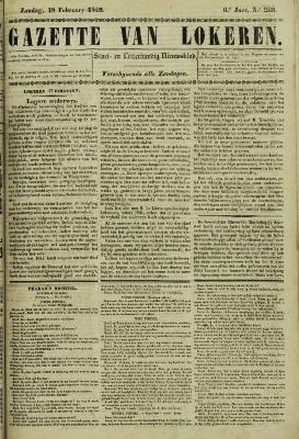 Gazette van Lokeren 18/02/1849