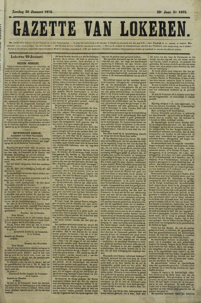 Gazette van Lokeren 30/01/1876