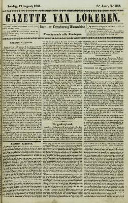 Gazette van Lokeren 17/08/1851