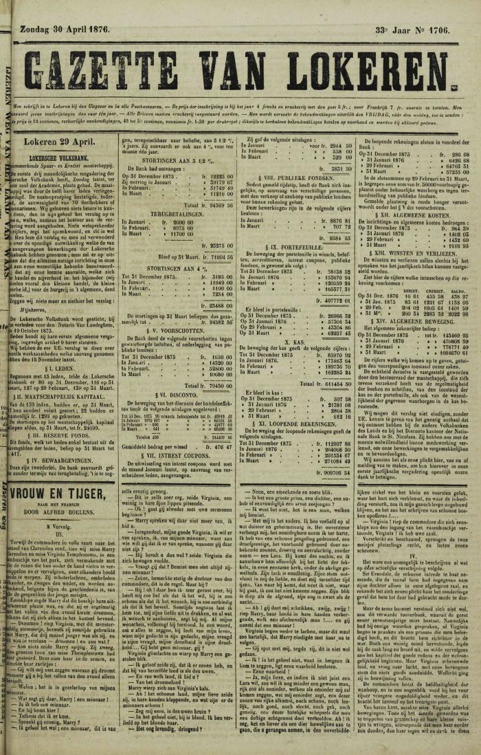 Gazette van Lokeren 30/04/1876