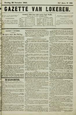 Gazette van Lokeren 26/11/1854