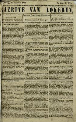 Gazette van Lokeren 11/11/1849