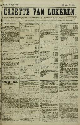 Gazette van Lokeren 30/04/1876