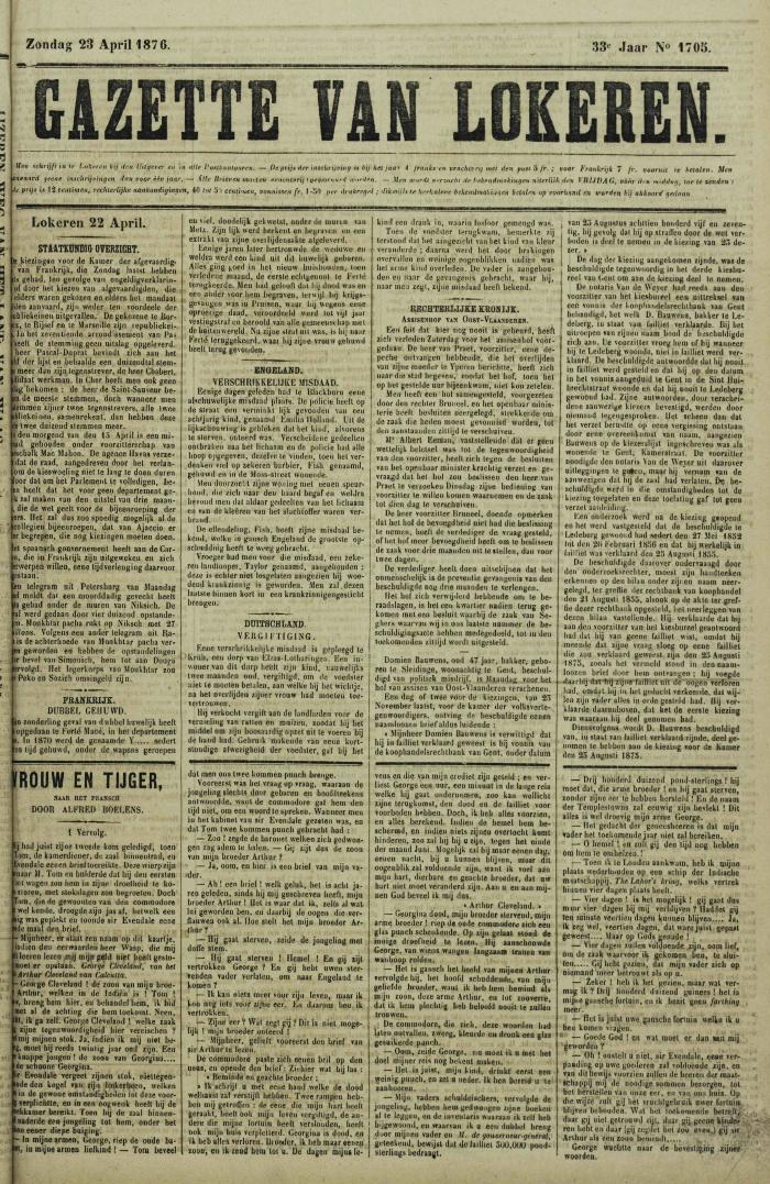 Gazette van Lokeren 23/04/1876