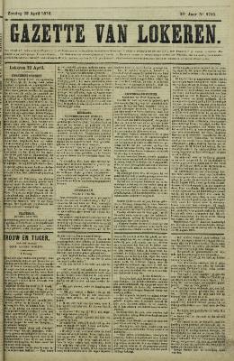 Gazette van Lokeren 23/04/1876