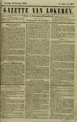Gazette van Lokeren 16/02/1851