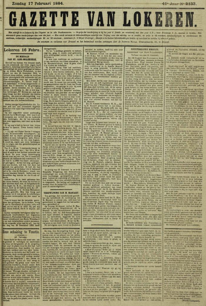 Gazette van Lokeren 17/02/1884