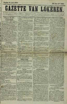 Gazette van Lokeren 21/07/1878