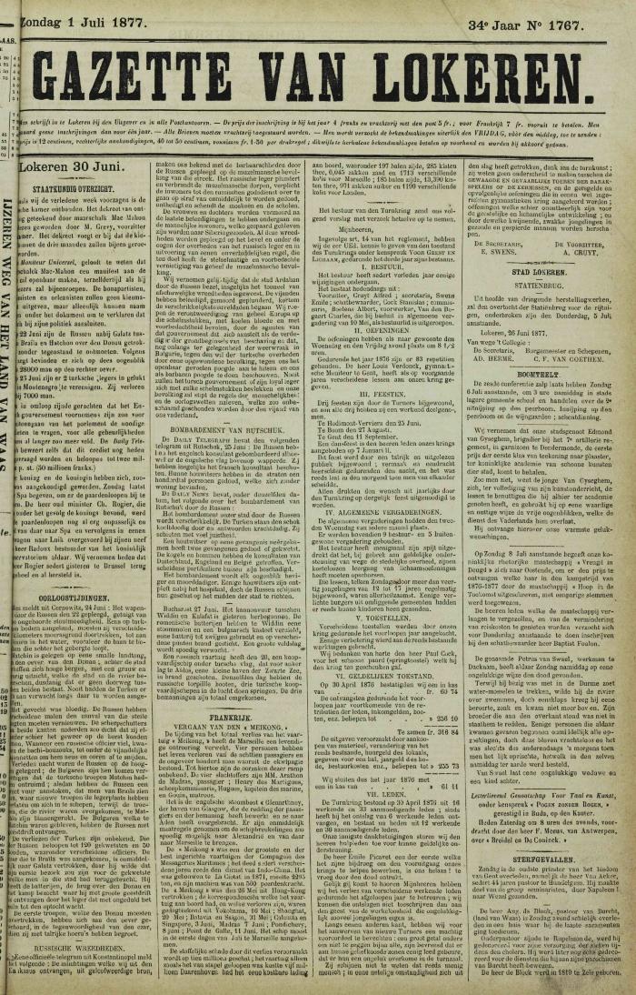 Gazette van Lokeren 01/07/1877