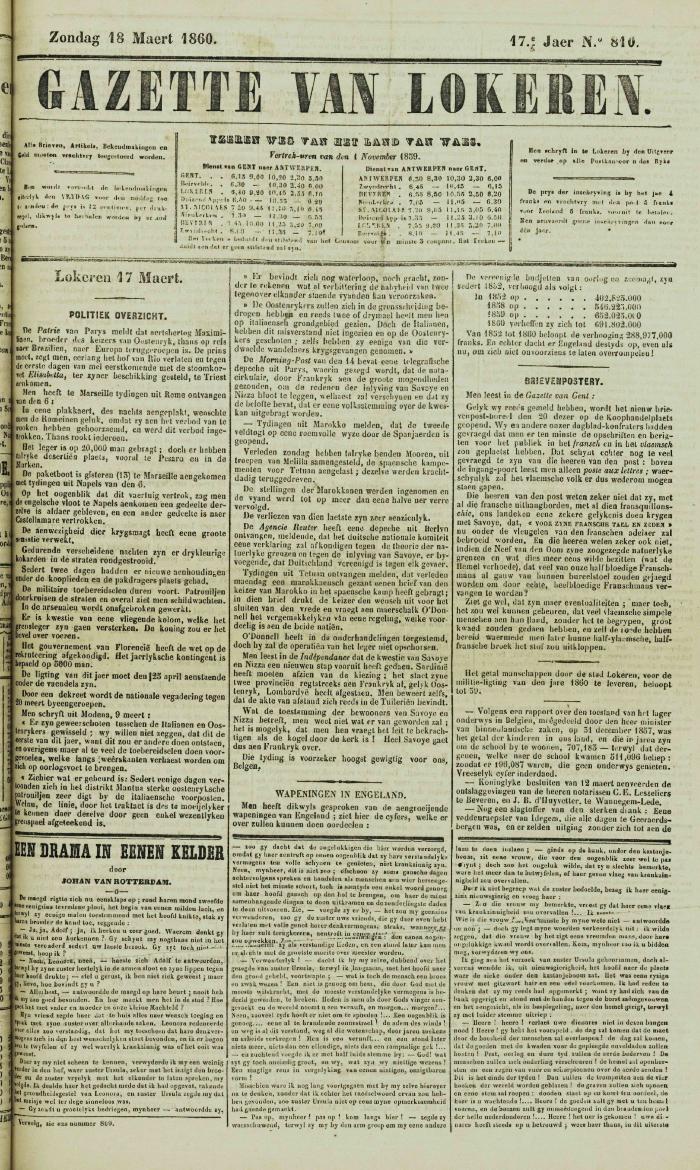 Gazette van Lokeren 18/03/1860