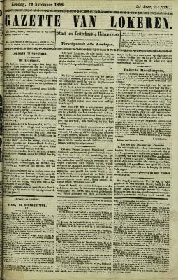 Gazette van Lokeren 19/11/1848