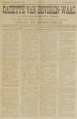 Gazette van Beveren-Waas 09/01/1898