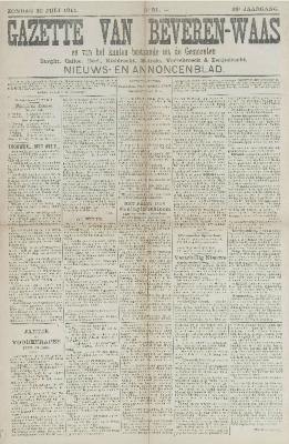 Gazette van Beveren-Waas 30/07/1911