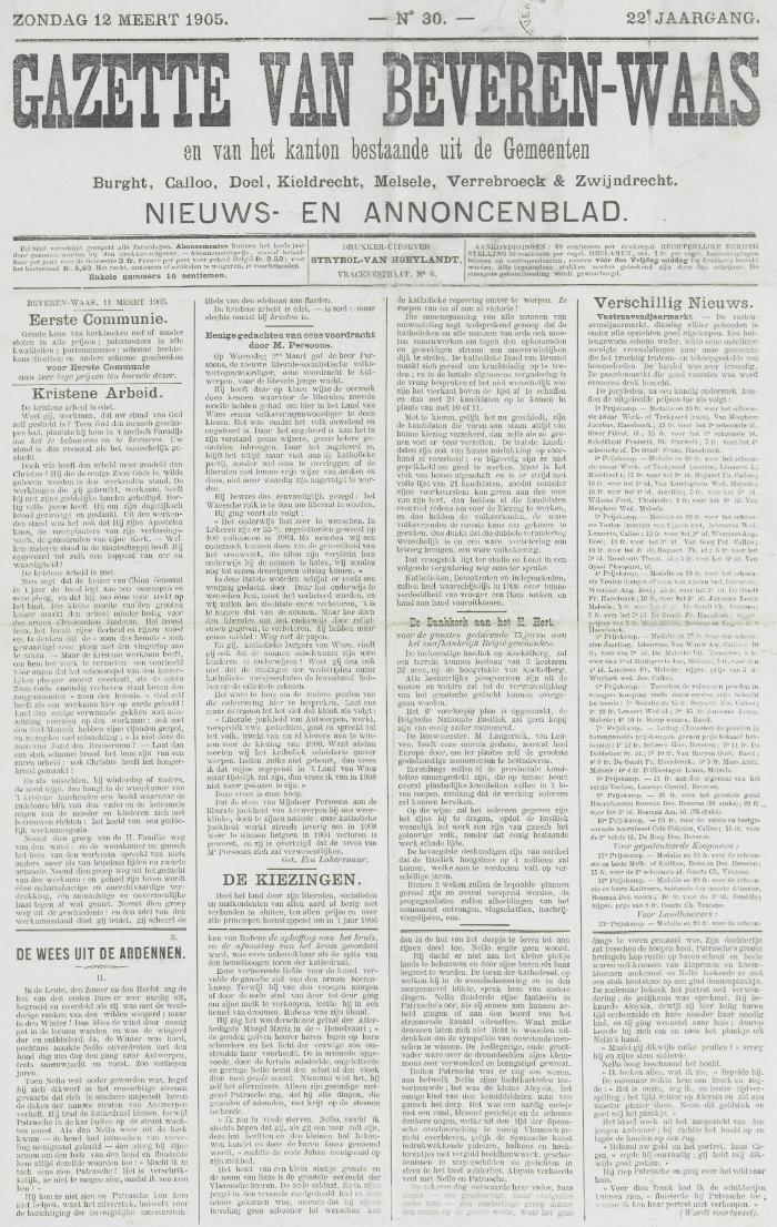 Gazette van Beveren-Waas 12/03/1905