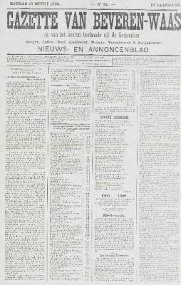 Gazette van Beveren-Waas 16/03/1902