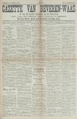 Gazette van Beveren 14/05/1911