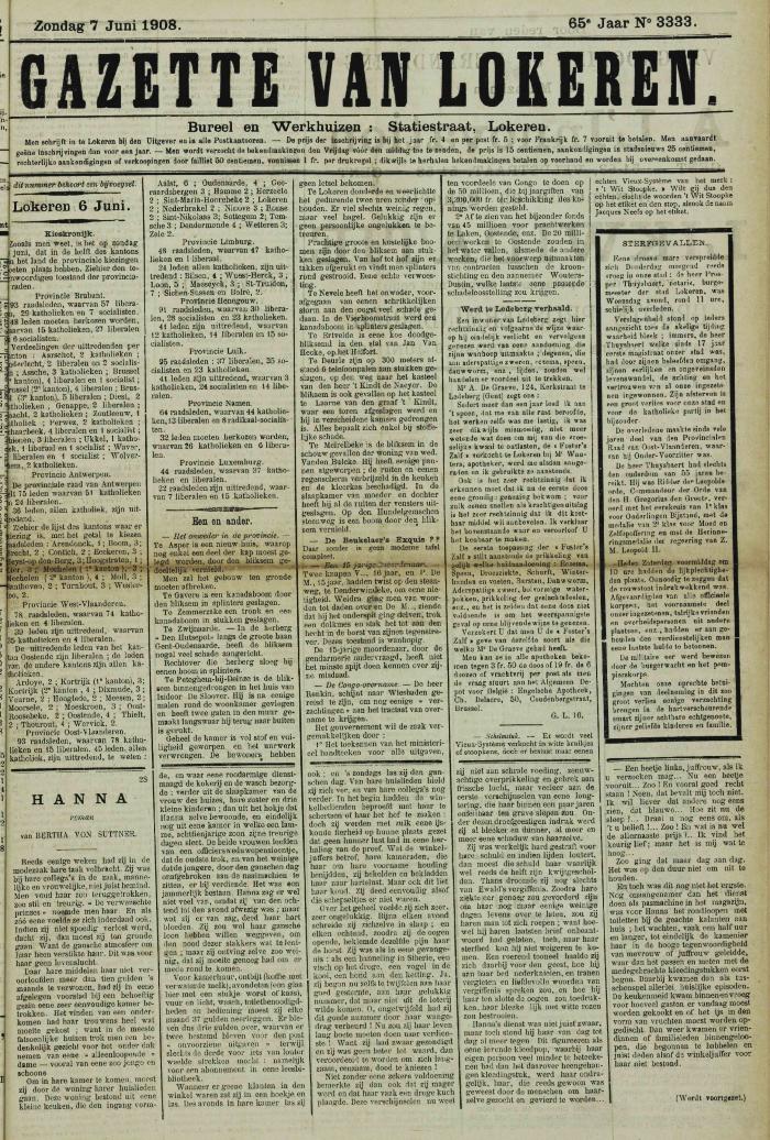 Gazette van Lokeren 07/06/1908