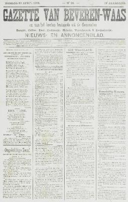 Gazette van Beveren-Waas 27/04/1902