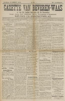 Gazette van Beveren-Waas 30/03/1913