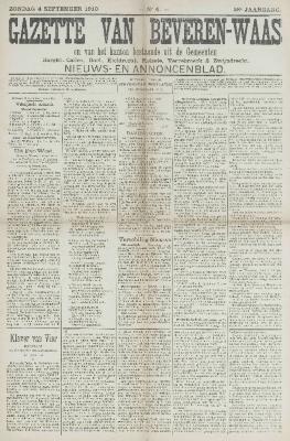 Gazette van Beveren-Waas 04/09/1910