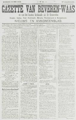 Gazette van Beveren-Waas 18/05/1902