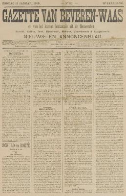 Gazette van Beveren-Waas 13/01/1895