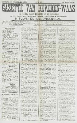 Gazette van Beveren-Waas 16/12/1906