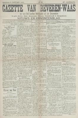 Gazette van Beveren-Waas 08/01/1911