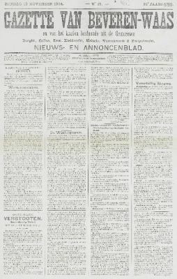 Gazette van Beveren-Waas 13/11/1904