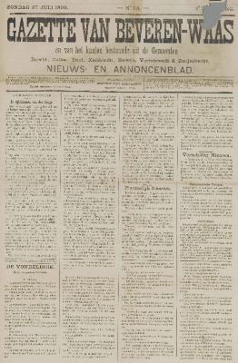 Gazette van Beveren-Waas 27/07/1890