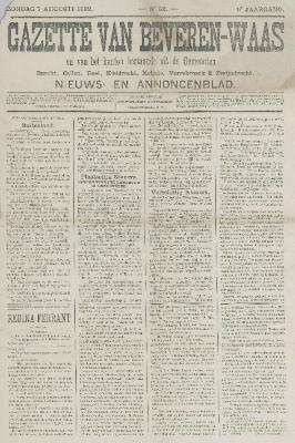 Gazette van Beveren-Waas 07/08/1892