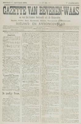 Gazette van Beveren-Waas 05/01/1890