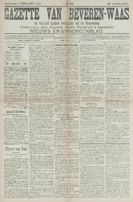 Gazette van Beveren-Waas 05/02/1911