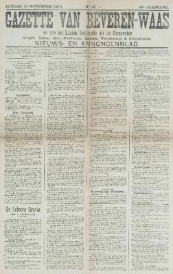 Gazette van Beveren-Waas 10/11/1907