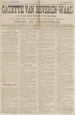 Gazette van Beveren-Waas 07/07/1895