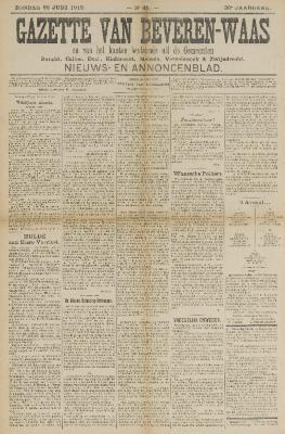 Gazette van Beveren-Waas 22/06/1913