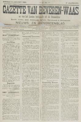 Gazette van Beveren-Waas 11/08/1889