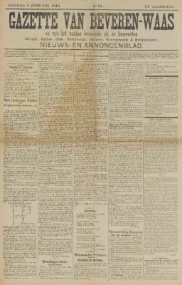 Gazette van Beveren-Waas 04/01/1914