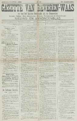 Gazette van Beveren-Waas 05/04/1908