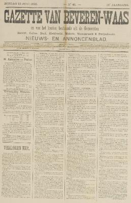 Gazette van Beveren-Waas 23/06/1895