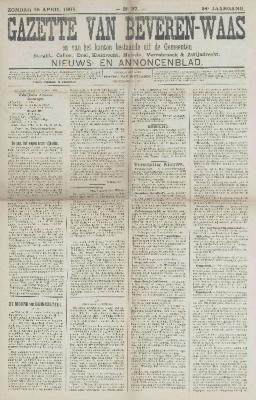 Gazette van Beveren-Waas 28/04/1907
