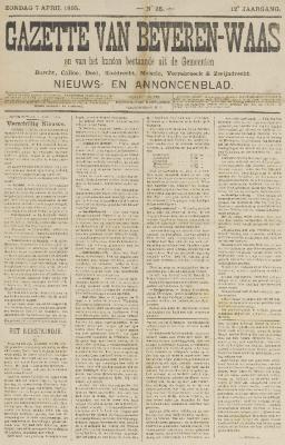 Gazette van Beveren-Waas 07/04/1895