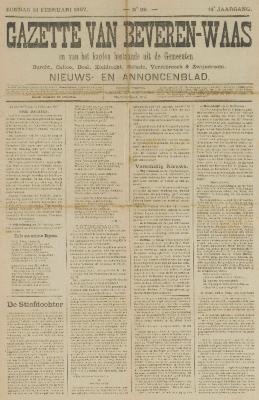 Gazette van Beveren-Waas 21/02/1897