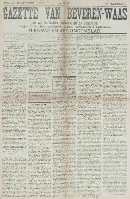 Gazette van Beveren-Waas 23/01/1910