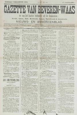 Gazette van Beveren-Waas 05/12/1886