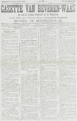 Gazette van Beveren-Waas 25/01/1903