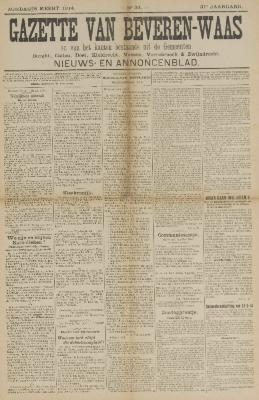 Gazette van Beveren-Waas 08/03/1914