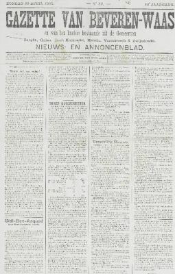 Gazette van Beveren-Waas 30/04/1905