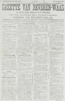 Gazette van Beveren-Waas 22/03/1903