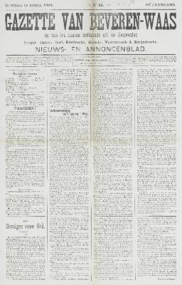 Gazette van Beveren-Waas 15/04/1906